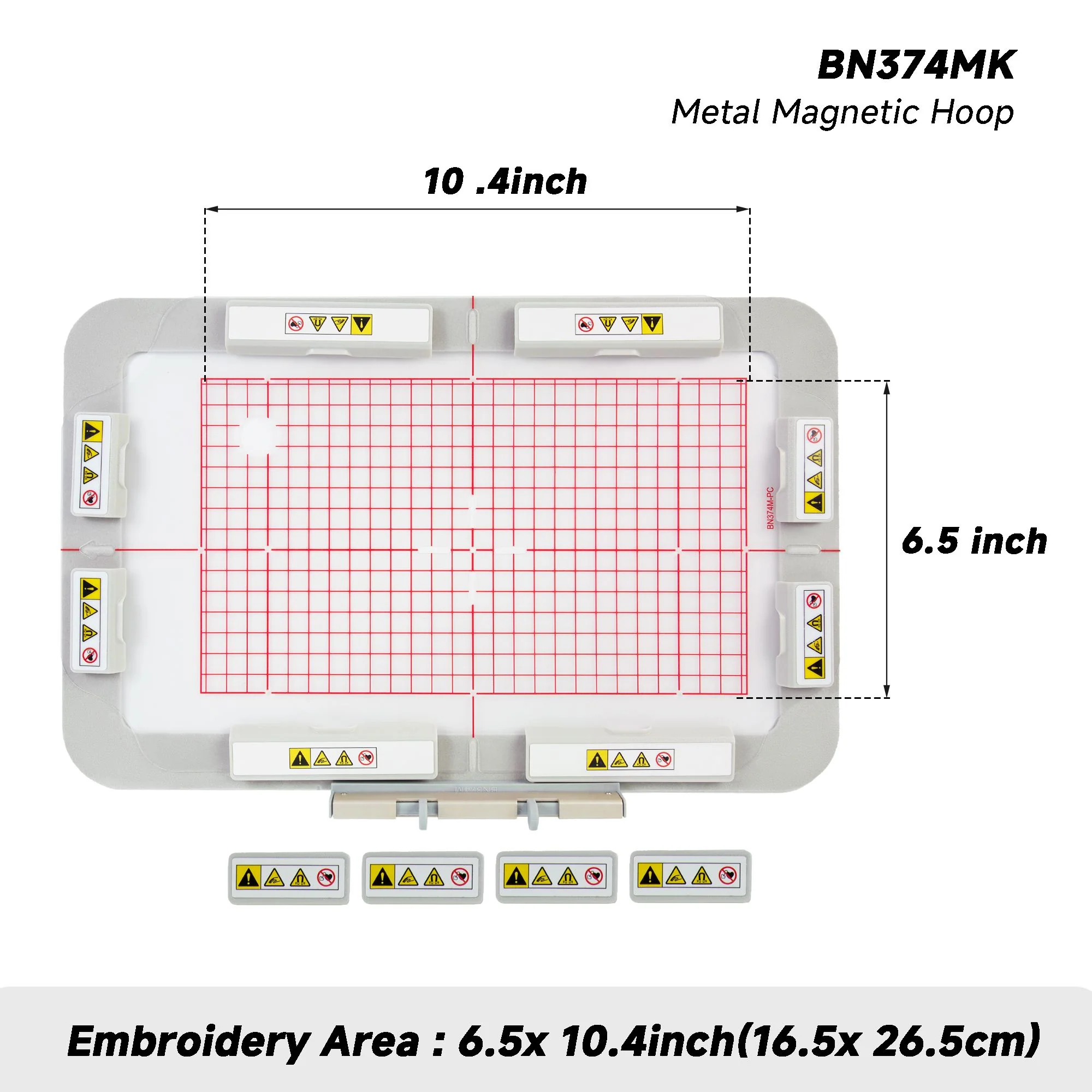 BN374MK Magnetic Hoop 6.5x10.4"(16.5x26.5cm) with Bar Magnet fit for Bernina 990/880/880 PLUS/830/790/790 PLUS/790 PRO/780/770 QE/770 QE PLUS/770 QE PRO/765 SE/750 QE/735/735 PRO/720/700/700 PRO/590/580/570 QE/570 QE E/540/535/535 E/500 embroidery machine