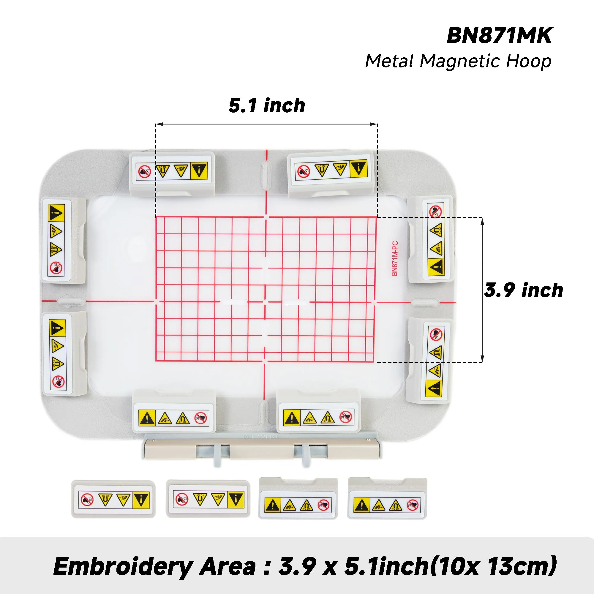 BN871MK Magnetic Hoop 3.9x5.1"(10x13cm) with Bar Magnets fit for Bernina 990/880/880 PLUS/830/790/790 PLUS/790 PRO/780/770 QE/770 QE PLUS/770 QE PRO/765 SE/750 QE/735/735 PRO/720/700/700 PRO/590/580/570 QE/570 QE E/540/535/535 E/500 embroidery machine