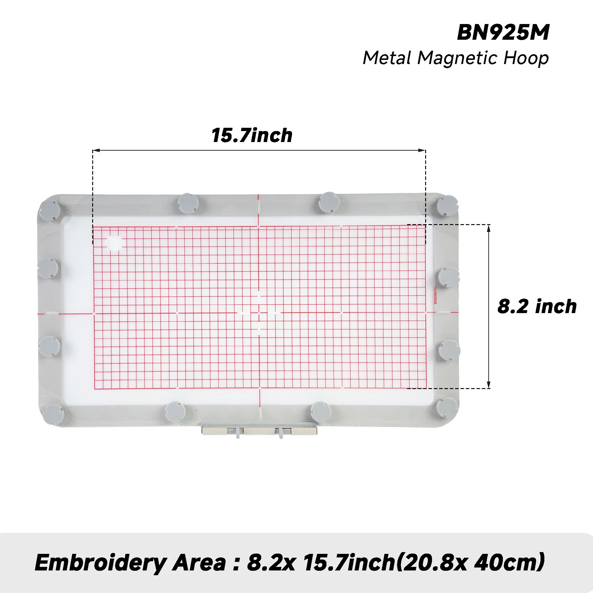 BN925M Magnetic Hoop 8.2x15.7"(20.8x40cm) with Round Magnet fit for Bernina 990/880/880 PLUS/830/790/790 PLUS/790 PRO/780/770 QE/770 QE PLUS/770 QE PRO/765 SE/750 QE/735/735 PRO/720/700/700 PRO embroidery machine