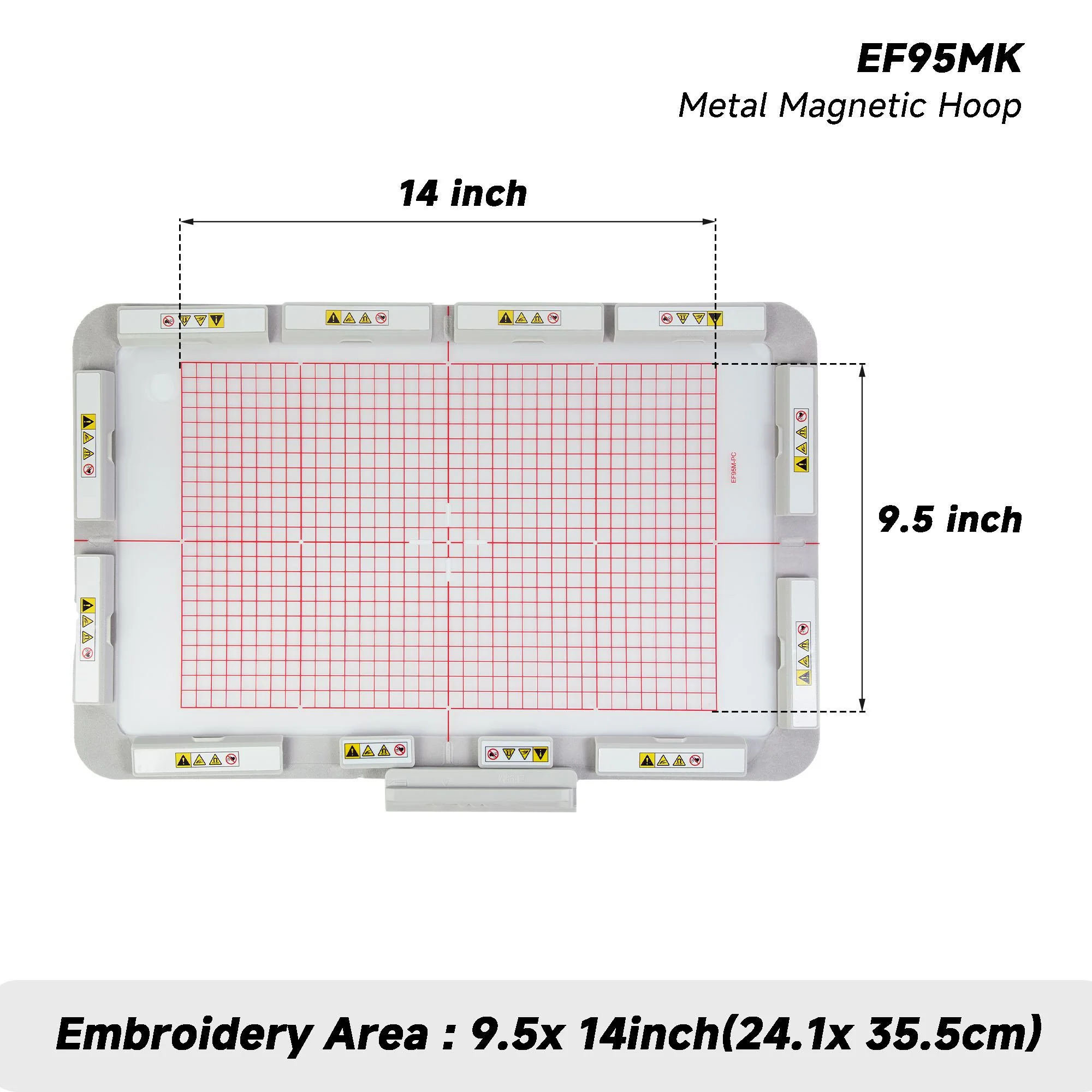 EF95MK Magnetic Embroidery Hoop 9.5x 14inch(24.1x 35.5cm) (Long-bar Magnets) for EF95MK Magnetic Hoop 9.5x14"(24.1x35.5cm) fit for Brother BP3700/BP3600/CX1E/XE2/XE1/XJ2/XJ1/XV8550D/XV8500D Embroidery Machine - Image 6
