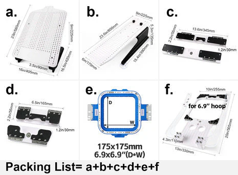 Hooping Station Kit with 6.9″x6.9″ Magnetic Hoop for Barudan Commercial & Industrial Embroidery Machines - Image 7