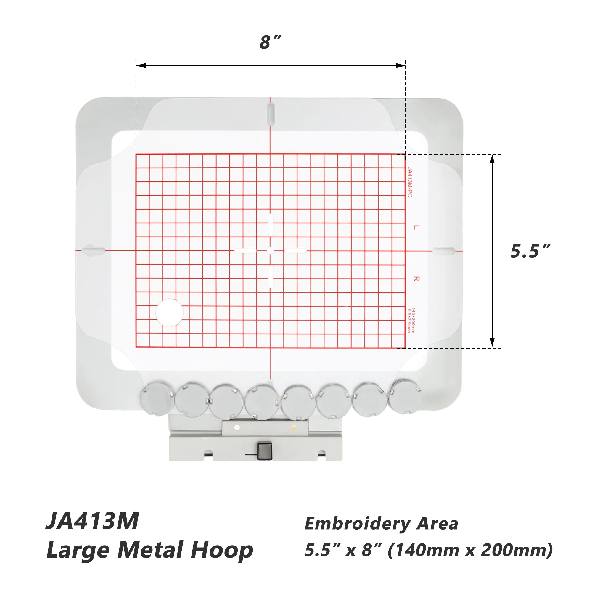 JA41-2345M Metal Magnetic Embroidery Hoop kit (Round Magnets) for Elna Expressive 830 830L Embroidery Machine - Image 3