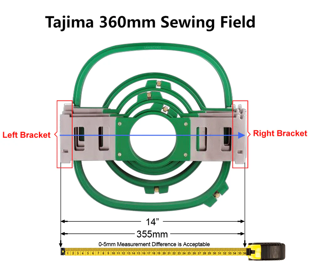 Magnetic Hoops for Tajima 360mm Sewing Field Widths Embroidery Machines - Image 6