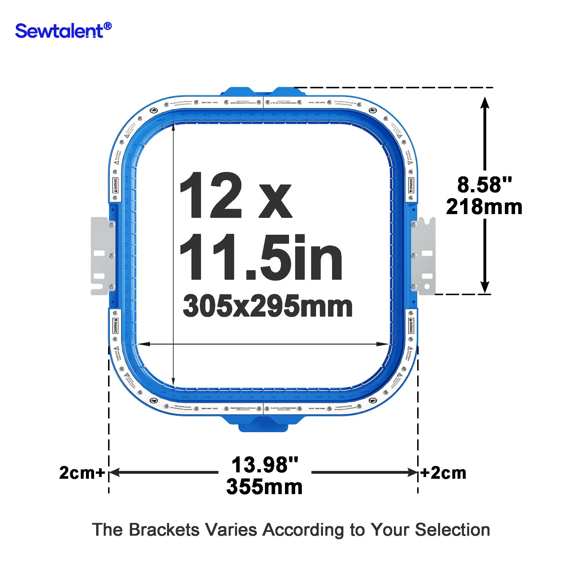 Sewtalent Magnetic Hoop 12"x11.5" | 305x295mm for Smartstitch S-1501 | S-1501 Ultra | S-1501 Plus | S1502 | S1504 Embroidery Machines - Image 2