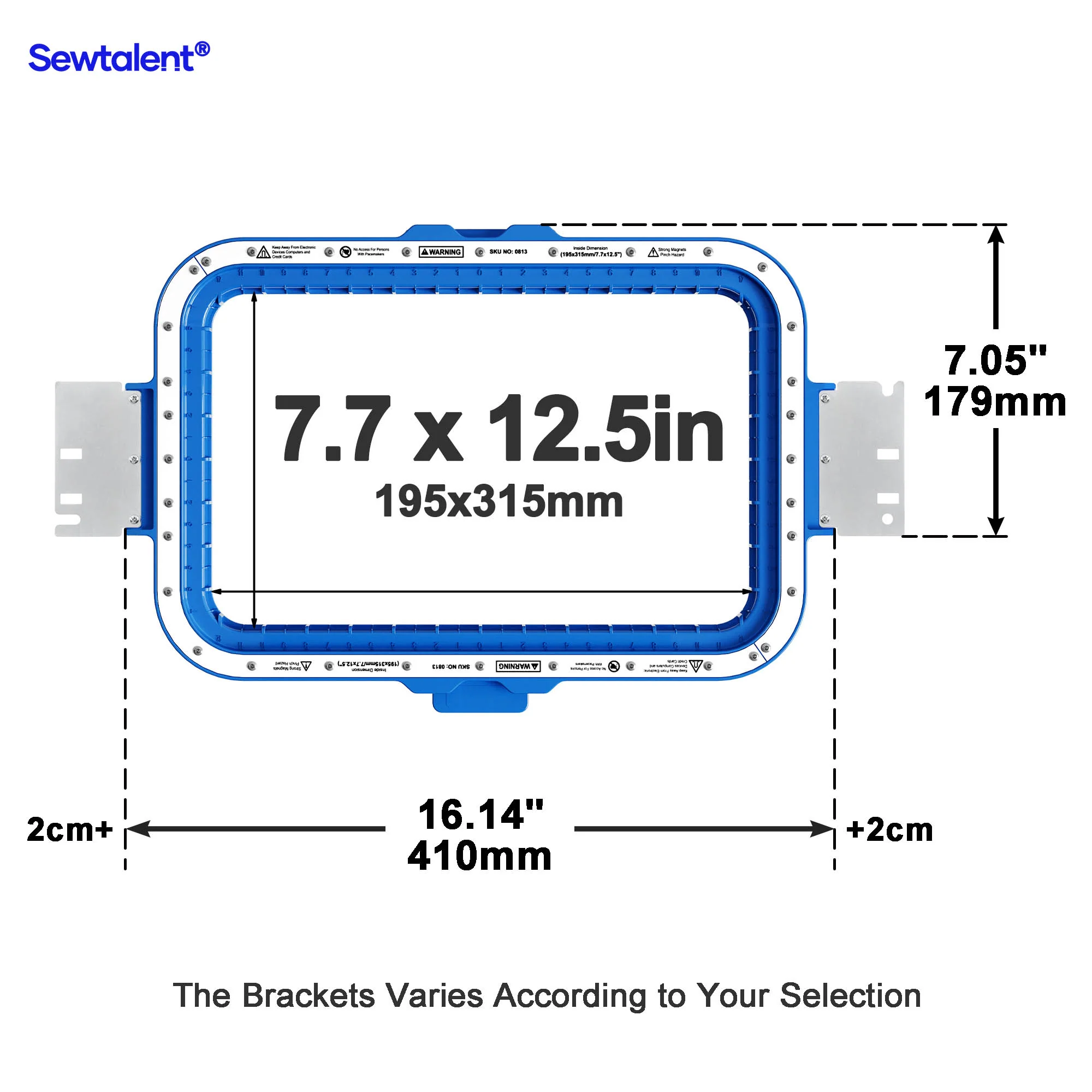 Sewtalent Magnetic Hoop 7.7"x12.5" | 195x315mm for Maison Broderie Commercial Embroidery Machine - Image 2