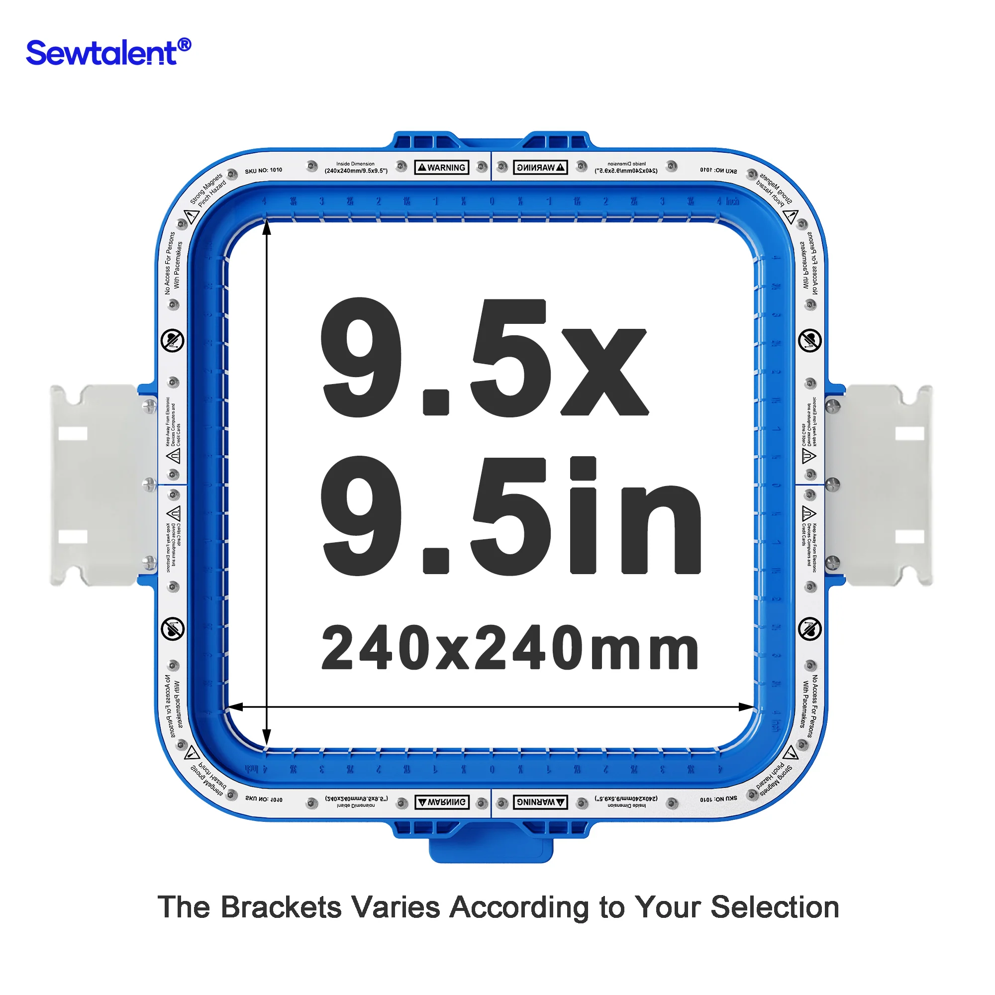 Sewtalent Magnetic Hoop 9.5"x9.5" | 240x240mm for Smartstitch S-1001 | S-1201 |S-1501 | S-1501 Ultra | S-1501 Plus | S1502 | S1504 Embroidery Machines - Image 2